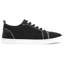 Christian Louboutin-Christian Louboutin Womens Flat Sneaker Black Velvet EU 37.5 / UK 4.5-Black