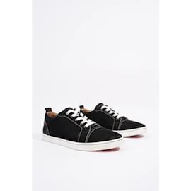 Christian Louboutin-Christian Louboutin Womens Flat Sneaker Black Velvet EU 37.5 / UK 4.5-Black