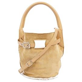 Céline-Celine Bucket Bag Camel / White Suede / Shearling-Camel