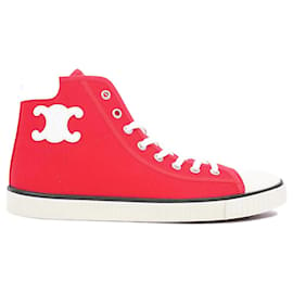 Céline-Celine Womens Mid Lace Up Sneaker Red / White EU 40 / UK 7-Red