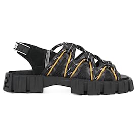Fendi-Fendi Mens Tech Strapped Sandals Black Monogram EU 40 / UK 6-Black