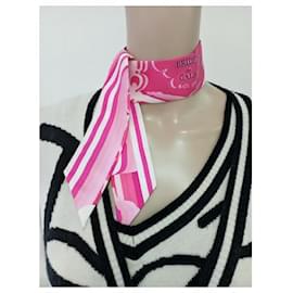 Hermès-Scarves-Pink,White