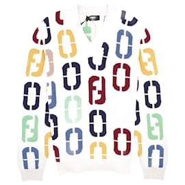Fendi-Fendi Womens Knit Jumper Multicolour IT 54 / UK XXL-Beige