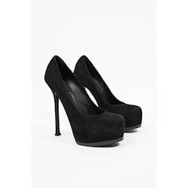 Saint Laurent-Saint Laurent Womens Tribtoo Pump Black Suede EU 38.5 / UK 5.5-Black