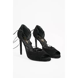 Saint Laurent-Saint Laurent Womens Strappy Heel Black EU 37 / UK 4-Black