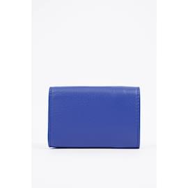 Balenciaga-Balenciaga Paper Mini Wallet Blue Leather-Blue