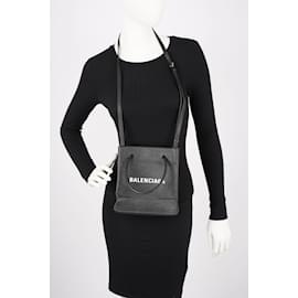 Balenciaga-Balenciaga Shopping Tote Bag Black Leather XXS-Black