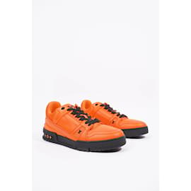 LOUIS VUITTON A View Line Sneakers Shoes 7.5 White X Orange Authentic Men  Used