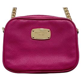 Michael Kors Mini Borsa a Tracolla Rosa in Pelle Rosa