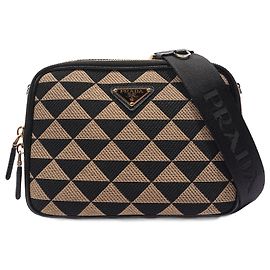 Sac Brodé Symbole Noir | Prada Homme / Toile crème Noir