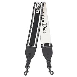 Tracolla per borsa Christian Dior Ultramatte nera / Tela bianca Nero