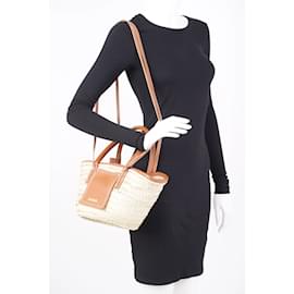 Jacquemus-Jacquemus Le Petit Panier Bag Tan / Cream Raffia-Cream