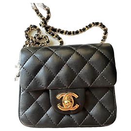 Chanel Mini Bandouliere Black Leather Handbag Black