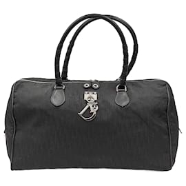 Dior-Christian Dior monogram black canvas travel bag-Black
