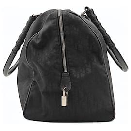 Dior-Sac de voyage en toile noire monogramme Christian Dior-Noir