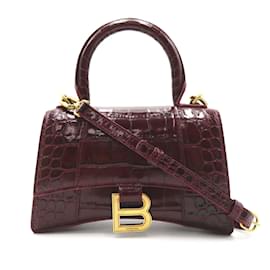 Balenciaga-Leather XS Hourglass Top Handle Bag 592833.0-Red