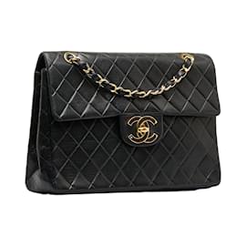 Chanel-Maxi Classic Tasche mit einer Klappe-Schwarz