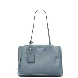 Prada-Prada Leather Etiquette Tote Bag Leather Tote Bag 1BG122 in Fair condition-Blue