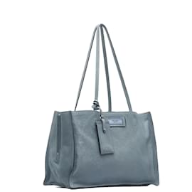 Prada-Prada Leather Etiquette Tote Bag Leather Tote Bag 1BG122 in Fair condition-Blue