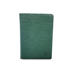 Louis Vuitton-Portafoglio porta documenti vintage in pelle Epi verde-Verde