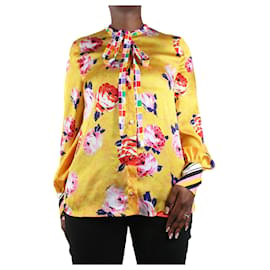 Msgm-Yellow floral printed blouse - size IT 44-Yellow