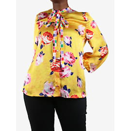 Msgm-Gelbe Bluse mit Blumenmuster – Größe IT 44-Gelb