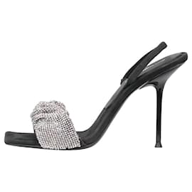 Alexander Wang-Black sandal heels with ruched embellished strap - size EU 39 (UK 6)-Black