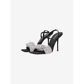 Alexander Wang-Black sandal heels with ruched embellished strap - size EU 39 (UK 6)-Black