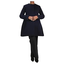 Céline-Blue bell-shape wool coat - size UK 12-Blue