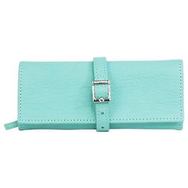 Tiffany & Co turquoise folded wallet with buckle closure Turquoise