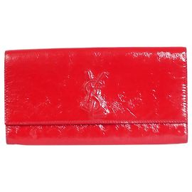 Saint Laurent Pochette Belle De Jour de charol rojo Roja