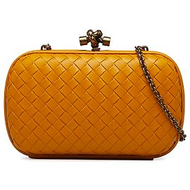 Bottega Veneta Clutch amarillo con nudo Intrecciato Amarillo