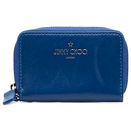 Tarjetero de cuero azul Jimmy Choo Azul