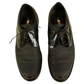 Louis Vuitton Mocassini Oxford in pelle opaca blu scuro da uomo Scarpe stringate 8 Blu scuro