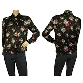 Dondup-Dondup Black Floral Lace Silk Sleeveless Camisole Cami Shirt sz 42-Black