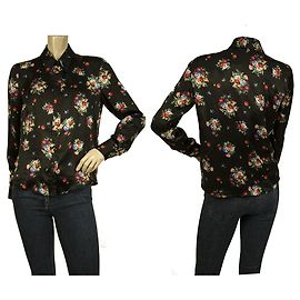 Dondup Camicia senza maniche a canotta in seta con pizzo floreale nero tg 42 Nero