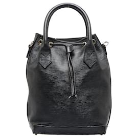 Fendi-Sac à main en cuir avec cordon de serrage-Noir