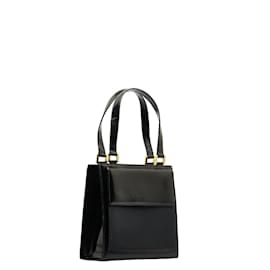 Yves Saint Laurent-Leather & Nylon Handbag-Black