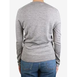 Gabriela Hearst-Grey V-neckline cashmere-silk blend sweater - size M-Grey