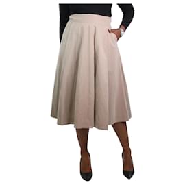 Autre Marque-Neutral pleated midi skirt - size UK 12-Other