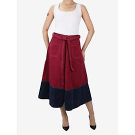 Marni-Red belted two-tone skirt - size IT 42-Red