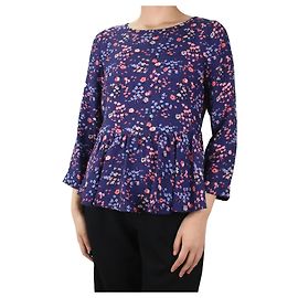Rebecca Taylor Blaue, geblümte Schößchenbluse – Größe US 4 Blau