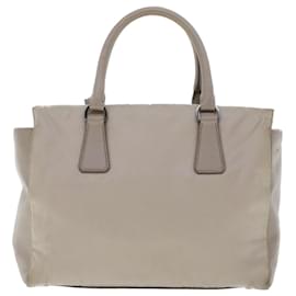 Prada-PRADA Hand Bag Nylon Leather Gray Auth 48188-Grey
