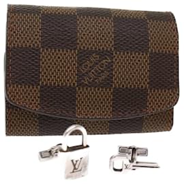 Louis Vuitton-LOUIS VUITTON Damier Ebene Cuff Case Algemas M64600 Autenticação de LV 48769-Outro
