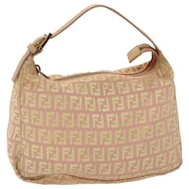 Fendi-FENDI Zucchino Canvas Handtasche Rosa Gold Auth fm2528-Pink,Golden