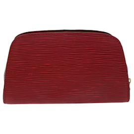 Louis Vuitton-LOUIS VUITTON Epi Dauphine PM Pouch Red M48447 LV Auth 48529-Red