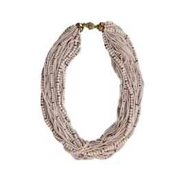 Autre Marque-Collana Con Perline Multistrato Della Collezione Privée-Rosa,Marrone chiaro