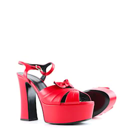 Saint Laurent-SAINT LAURENT  Sandals T.EU 38 leather-Red