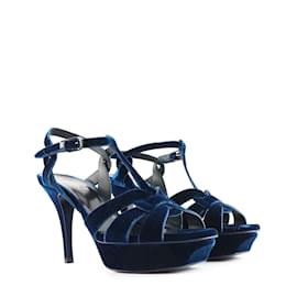 Saint Laurent-SAINT LAURENT  Sandals T.EU 39 leather-Navy blue