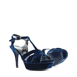 Saint Laurent-SAINT LAURENT  Sandals T.EU 39 leather-Navy blue